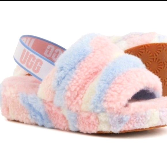 UGG | Shoes | Nib Ugg Australia Fluff Yeah Slide Slippers Cali Collage Cotton  Candy | Poshmark